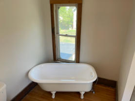 Refinished clawfoot bathtub