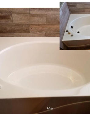 acrylic bathtub before and after refinishing