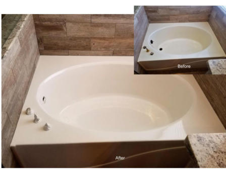 acrylic bathtub before and after refinishing