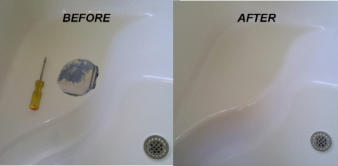 bathtub hole repair before and after