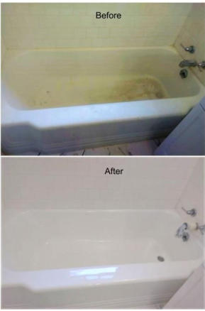 cast iron bathtub before and after refinishing