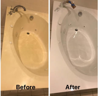cultured marble bathtub before and after refinishing