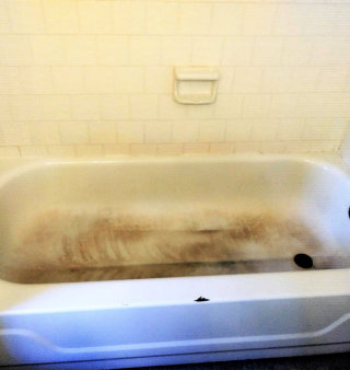 damaged bathtub