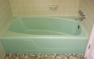 mint green bathtub