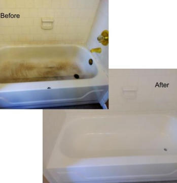 porcelain steel bathtub before and after refinishing