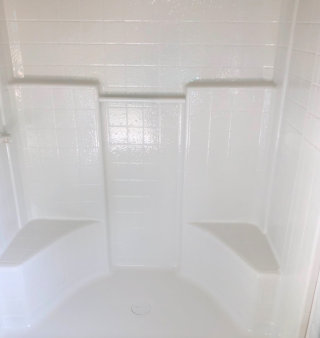 refinished one piece shower stall
